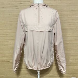 Light Pink Pullover Windbreaker Hoodie Jacket Size Medium